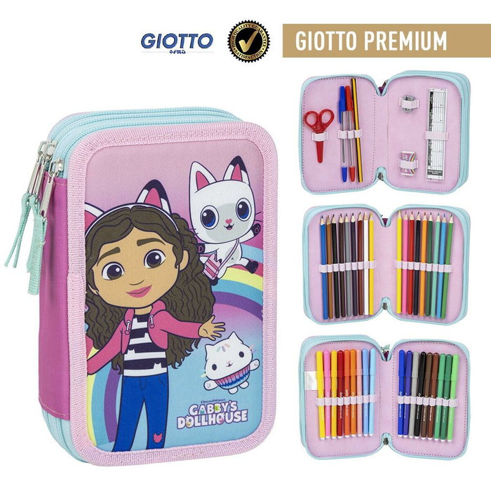 Cerdá Pochette à crayons triple Gabby's Dollhouse Rose