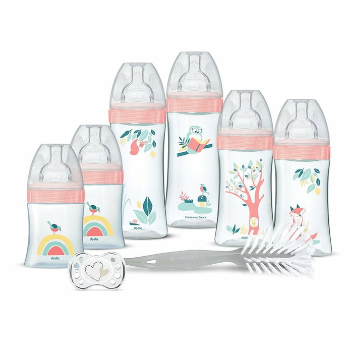 Dodie Kit Naissance - 6 Biberons Anti-Colique Rose