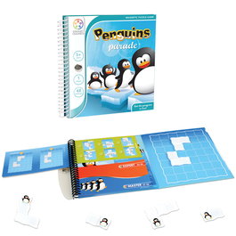 Smart Games - Jeu de Réflexion et d'Ingéniosité Penguins Parade SGT260 - Avec Pièces Magnétiques, 48 Défis - Pour Enfants à Partir de 5 Ans