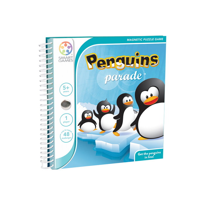 Smart Games - Jeu de Réflexion et d'Ingéniosité Penguins Parade SGT260 - Avec Pièces Magnétiques, 48 Défis - Pour Enfants à Partir de 5 Ans