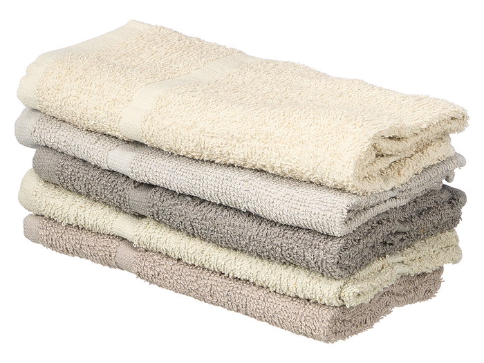 Kinvara Lot de 5 torchons de cuisine en coton gris, 50 x 50 cm