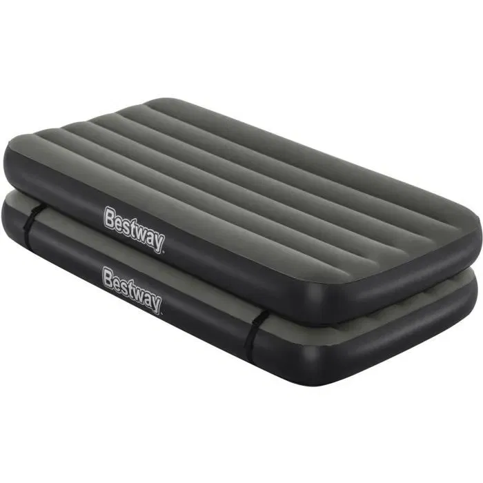 Bestway Lit gonflable Airbed Tritech Connect and Rest, 3 en 1 - Lits jumeaux, surélevé ou king size - 188 x 99 cm - Capacité 150 kg - Pour camping et invités Bestway Lit gonflable Airbed Tritech Connect and Rest, 3 en 1 - Lits jumeaux, surélevé ou king size - 188 x 99 cm - Capacité 150 kg - Pour camping et invités