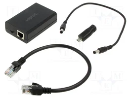 LOGILINK POE005 Alimentation PoE noire avec socle RJ45 x2