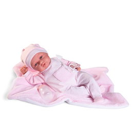 Muñecas Antonio Juan Babydoo Palabritas Poupée Bébé avec Pyjama, Bonnet, Couverture, Bibéron et Tétine - Modèle 18308 pour Enfants à partir de 3 ans