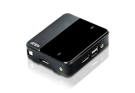 Aten Commutateur KVM USB CS782DP 2 ports avec câbles DisplayPort, Audio et USB - Prise en charge 4K UHD et MST - Compatible Windows, Mac, Linux