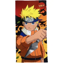 Naruto Serviette de plage 100% microfibre 70x140 cm Modèle NA-896T Officiel - Séchage rapide absorbante