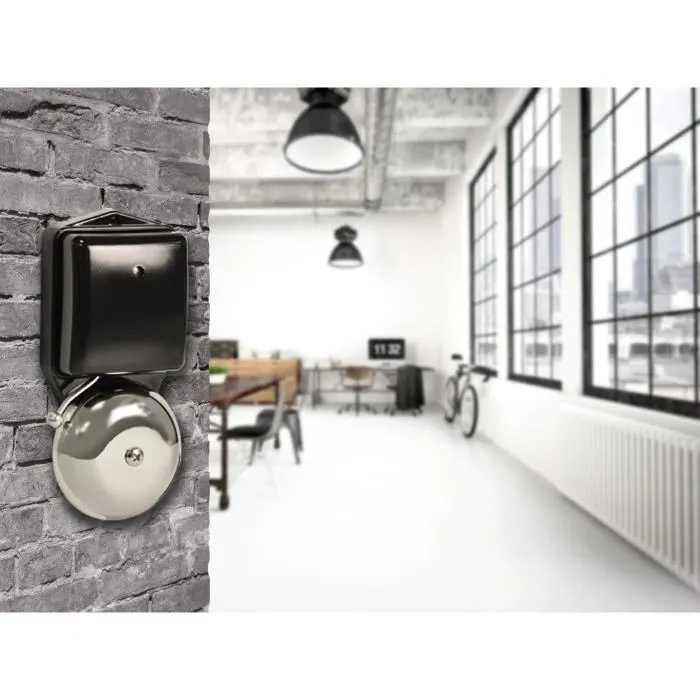 SCS SENTINEL Carillon RetroBell - Filaire, design industriel, 1 sonnerie, volume réglable, 80 dB, transformateur déporté, 2 fils
