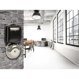 SCS SENTINEL Carillon RetroBell - Filaire, design industriel, 1 sonnerie, volume réglable, 80 dB, transformateur déporté, 2 fils