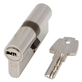 Tesa Cylindre de serrure T-60 T65D 40-40mm Niquelado Leva Larga