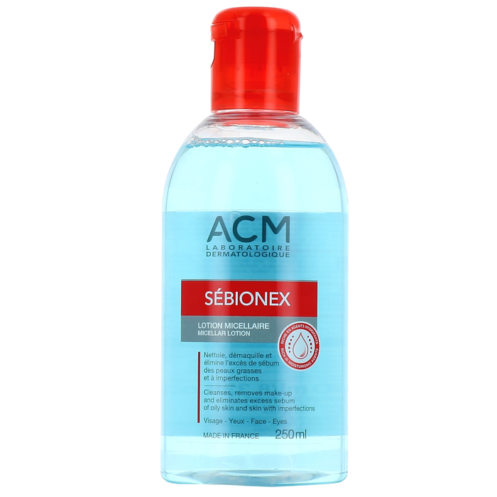 Laboratoire ACM Eau micellaire Sebionex - Élimine les impuretés pour tous types de peau, 250 ml