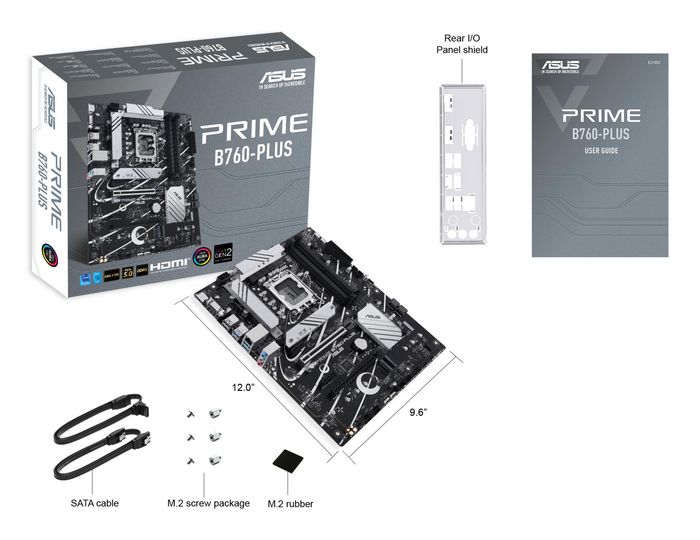 Carte mère Asus Prime B760-PLUS B760, Socket LGA 1700, ATX, DDR5, 3 slots M.2 PCIe 4.0, PCIe 5.0, Ethernet 2.5 Gb, USB 3.2 Gen 2x2 Type-C, Thunderbolt, HDMI, DisplayPort