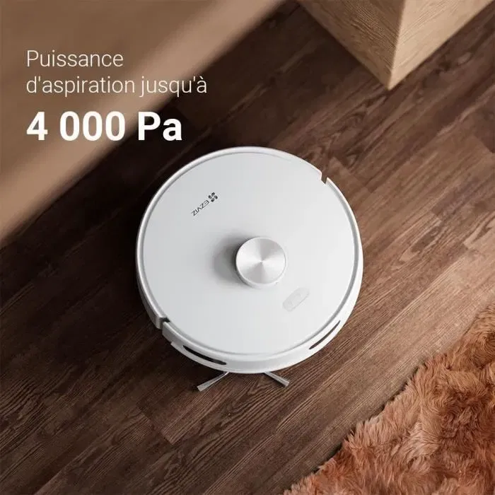 EZVIZ RE5 Aspirateur Robot Laveur 4000 Pa avec Navigation LIDAR, Détection des Tapis et Évitement d'Obstacles