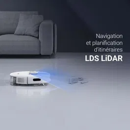 EZVIZ RE5 Aspirateur Robot Laveur 4000 Pa avec Navigation LIDAR, Détection des Tapis et Évitement d'Obstacles