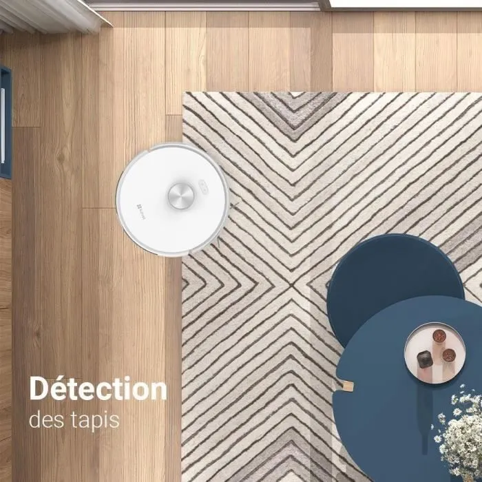 EZVIZ RE5 Aspirateur Robot Laveur 4000 Pa avec Navigation LIDAR, Détection des Tapis et Évitement d'Obstacles