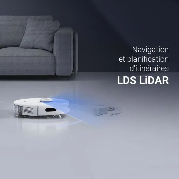 EZVIZ RE5 Aspirateur Robot Laveur 4000 Pa avec Navigation LIDAR, Détection des Tapis et Évitement d'Obstacles