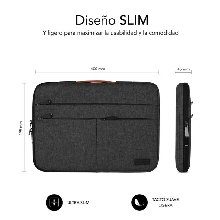 Subblim Housse Air Padding 360 pour ordinateur portable 15.6 pouces - Protection 360° grise