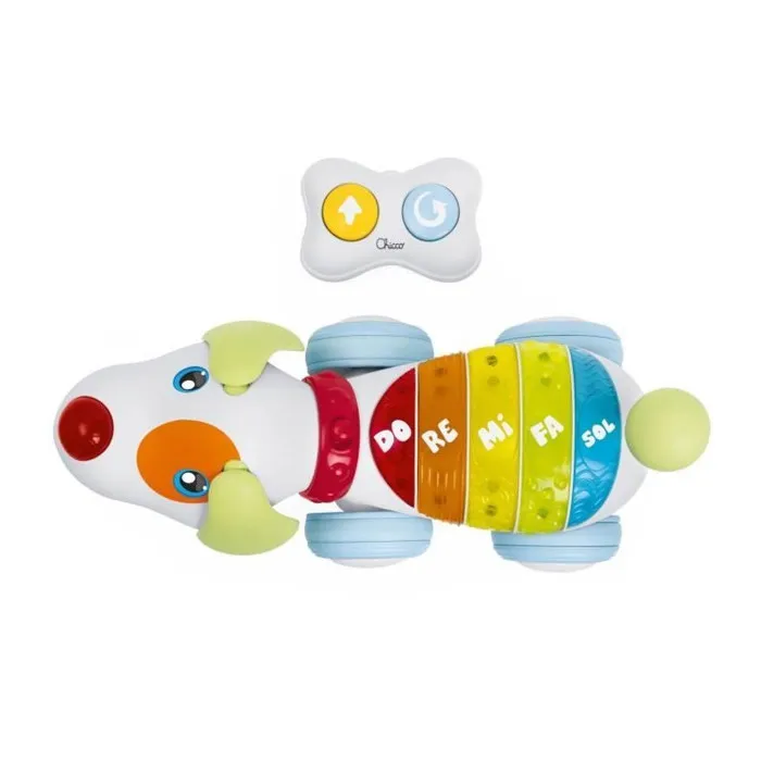 Chicco Chien Dog Ré Mi - Jouet à tirer pour enfant à partir de 18 mois - Développe la motricité - Pour intérieur - Blanc