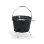 Livoo DOC327N Barbecue à charbon portable - Diamètre 27 cm, grille acier chromé, pieds pliables, poignée, hauteur 24 cm, facile à nettoyer