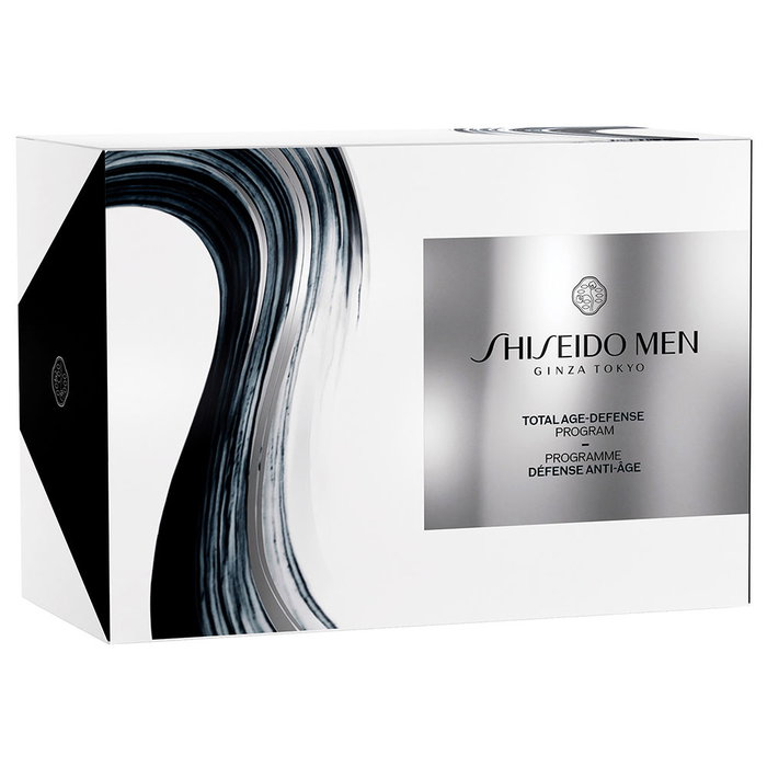 Shiseido Men Total Revitalizer Ensemble 4 Pièces - Crème Visage 50 ml + Nettoyant 30 ml + Contour des Yeux 5 ml + Trousse - Soin Anti-Âge Hydratant