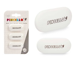 PINCELLO Set de 36 gommes ovales blanches