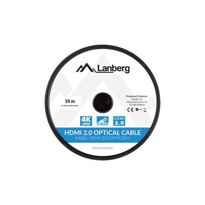 Lanberg Câble HDMI CA-HDMI-20FB-0100-BK Noir 10 m Lanberg Câble HDMI CA-HDMI-20FB-0100-BK Noir 10 m