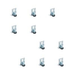 Emuca Lot de 10 niveleurs circulaires M10 avec capuchon et support de meuble, diamètre 23mm, Acier et Plastique, Zingué