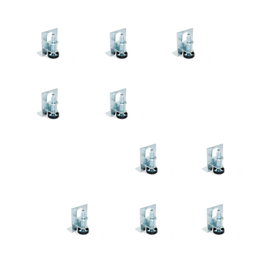 Emuca Lot de 10 niveleurs circulaires M10 avec capuchon et support de meuble, diamètre 23mm, Acier et Plastique, Zingué