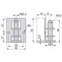 Emuca Lot de 10 niveleurs circulaires M10 avec capuchon et support de meuble, diamètre 23mm, Acier et Plastique, Zingué