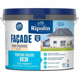 Ripolin Peinture façade Classic 2 en 1 Ton pierre Mat 10 L