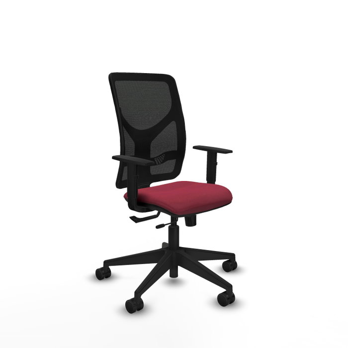 Chaise Motilla Synchrone/Traslack tissu Bordeaux Maille Noir Base pyramidale noire Accoudoir 1D Sans appui-tête Roulettes 65mm nylon Chaise Motilla Synchrone/Traslack tissu Bordeaux Maille Noir Base pyramidale noire Accoudoir 1D Sans appui-tête Roulettes 65mm nylon