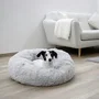 Kerbl Corbeille pour Chien et Chat Fluffy, Donut Rembourré Anti-Dérapant 60 cm x 18 cm, Gris Clair, Lavable en Machine