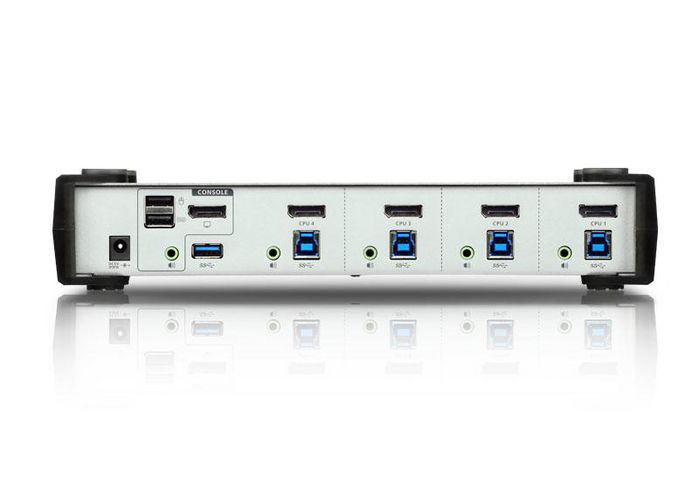 Aten CS1914 Commutateur KVM DisplayPort 4 ports USB 3.0 - Résolution 4K à 30 Hz - Hub USB 3.1 - Câbles inclus