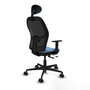 Piqueras Y Crespo Chaise de bureau Jorquera Sincro/Traslack Bleu ciel/Noir