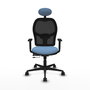 Piqueras Y Crespo Chaise de bureau Jorquera Sincro/Traslack Bleu ciel/Noir