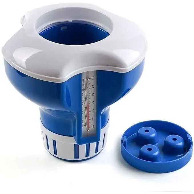 BSi Flotteur Thermomètre pour Tablettes de Chlore - Bleu et Blanc - Plastique - 20 x 17 x 25 cm - Pour Piscine