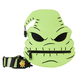 LOUNGEFLY Sac bandoulière Oogie Boogie - L'Étrange Noël de Monsieur Jack Disney, Vegan en PU, Réglable, Broderies, Détails Fluorescents, 17.5x25x5 cm