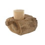 Home ESPRIT Bougeoir Esprit Naturel en Teck 30 x 25 x 15 cm