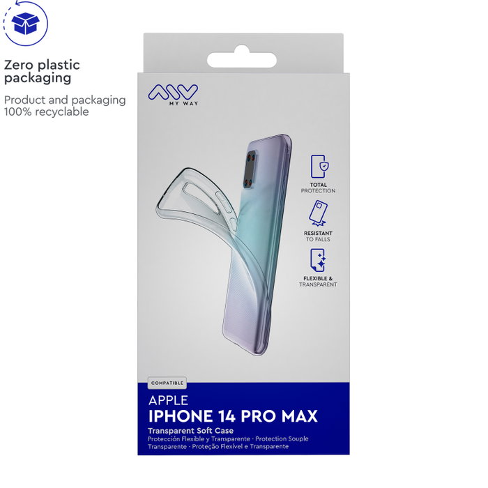 Carcasa Myway Apple Iphone 14 Pro Coque Transparente TPU Carcasa Myway Apple Iphone 14 Pro Coque Transparente TPU