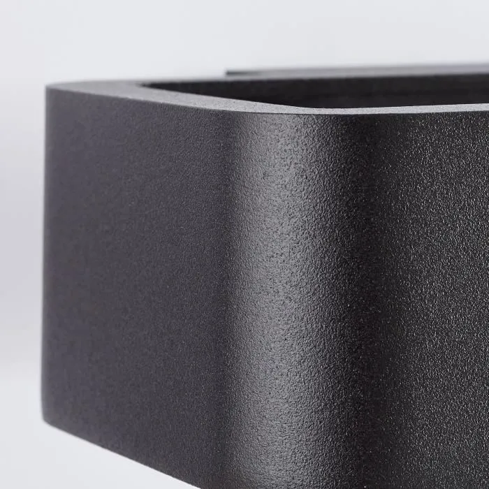 Brilliant GOLDA Applique extérieure murale LED 7W 510lm 3000K IP54 noir métal/verre - H.5,5xP.13,1xL.22cm