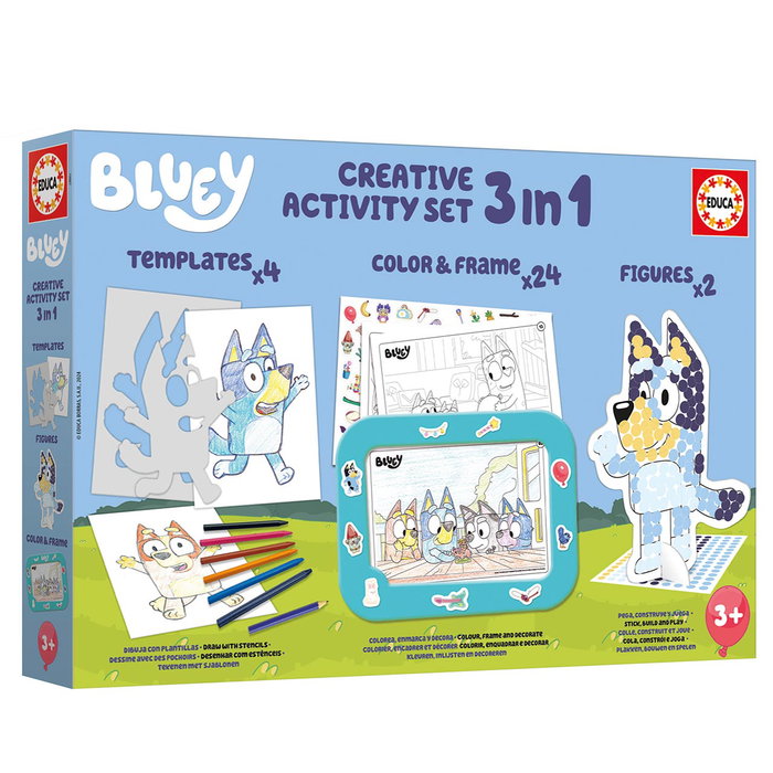 Educa Set créatif Bluey - Décoration et modelage des personnages - 3 activités Educa Set créatif Bluey - Décoration et modelage des personnages - 3 activités