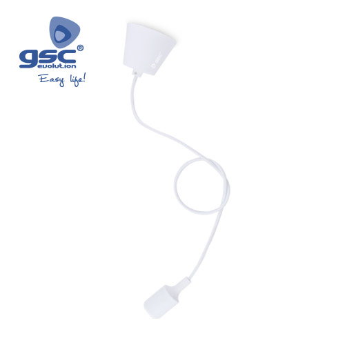 GSC Evolution Lámpara colgante silicona E27 1M Blanco