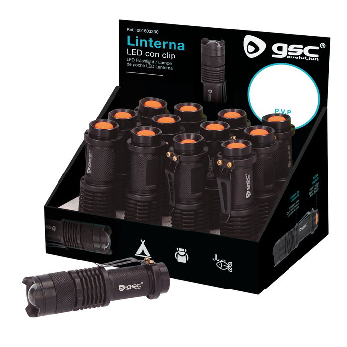 GSC Evolution Lampe de poche avec clip 3W GSC Evolution Lampe de poche avec clip 3W