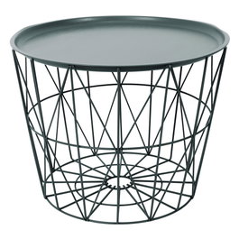 Home Deco Factory Mesa Auxiliar Metal Gris