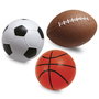 Tachan Pack de 3 balles multidisciplinaires avec ballon de football, football américain, basketball et pompe - Idéal jeux extérieurs