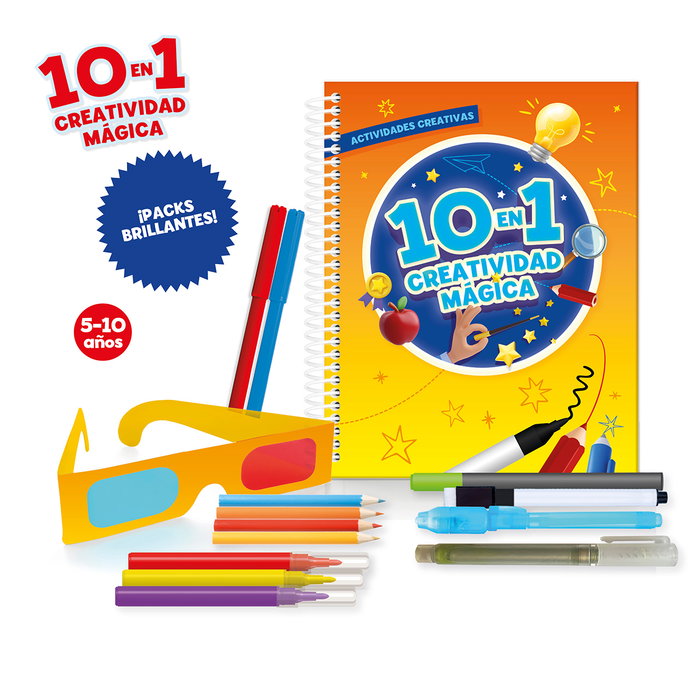 Imagiland Pack 10 en 1 Créativité Magique Ptc028 - 10 Activités - Langue Espagnol - Dès 5 Ans