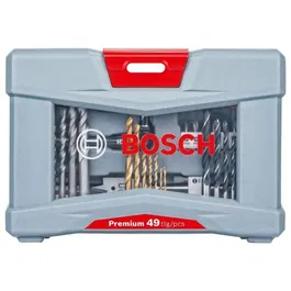 Bosch Coffret d'accessoires Premium 49 pièces pour perçage et vissage - Forets béton, métal, bois, embouts Quick-Change et butée de profondeur