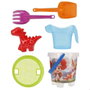 Color Baby - Seau de plage château de dragons, diamètre 18 cm avec pelle, râteau et arrosoir
