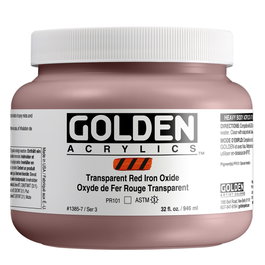Golden Peinture Acrylique Heavy Body Rouge Transparent Oxyde de Fer 946ml