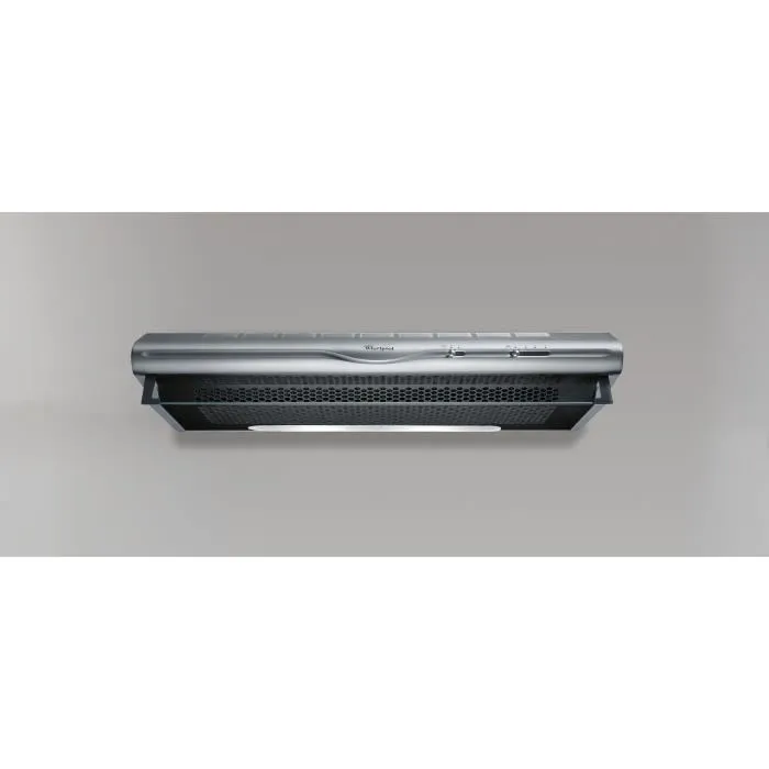 Whirlpool WCN65FLXH2G Hood2GO Hotte encastrable à visière 60 cm inox, aspiration 270 m³/h, classe D, 13.2 x 56.4 x 59.5 cm