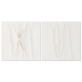 Toile Home ESPRIT Blanc Abstrait Scandinave 60 x 3,5 x 60 cm (2 Unités)